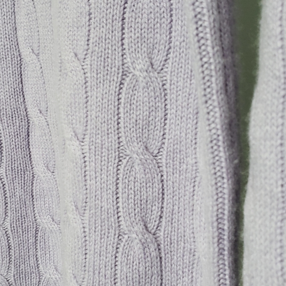 Ralph Lauren Black Label Lavender Cable Knit Cashmere Sweater Size Small - Picture 6 of 10